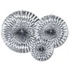 Party Deco Dekorai-rozetės PartyDeco Ø40-32-23cm/3vnt. sidabro spalvos