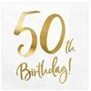 Party Deco Servetėlės 3 sluoksnių "50 gimtadienis" baltos