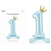 Party Deco Folinis pastatomas balionas skaičius "1" melsvas 84cm