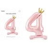 PartyDeco Pastatomas rožinis balionas Skaičius su karūna, 84cm, Skaičius: 4