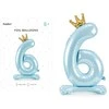 PartyDeco Folinis pastatomas balionas skaičius "6" melsvas 84cm