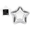 Party Deco Popierinės lėkštutės "Žvaigždė" sidabrinės 6vnt 18cm