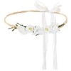 PartyDeco Gėlių karūnėlė, balta 18cm