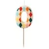 Party Deco PartyDeco gimtadienio žvakė Nr. 0 rombo formos, 55 cm, mišinio spalva 67042