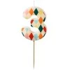 Party Deco PartyDeco gimtadienio žvakė Nr. 3, rombo formos, 55 cm, mišinio spalva 67165
