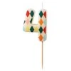 Party Deco PartyDeco gimtadienio žvakė Nr. 4, rombo formos, 55 cm, mišinio spalva 67202