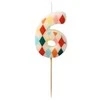 Party Deco PartyDeco gimtadienio žvakė Nr. 6, rombo formos, 55 cm, mišinio spalva 67288