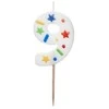 Slowmoose PartyDeco wieczka urodz.Cyfra 9 balta konfetti 5,5cm 40298
