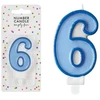 PartyDeco Gimtadienio žvakutė nr 6 melsva 7cm