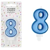 PartyDeco Gimtadienio žvakutė nr 8 melsva 7cm