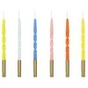 Party Deco Žvakutės gimtadienio 6 vnt 14cm spiralinės spalvotos
