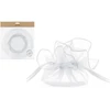 PartyDeco Organzos maišelis, 25cm 10 vnt, Spalva: Balta