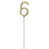PartyDeco Blizgučiai Skaičius 6 auksinės 15 cm 99050