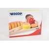 Woody 91904 Didelis rinkinys su pilnu pusryčių padėklu - pjaustymas (19 vnt.) vaikams nuo 3 metų