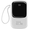 Powerbank Baseus Qpow PRO su laidu, 20000mAh, 22.5W (balta)