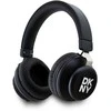 DKNY PU Leather Stack Logo belaidės ausinės juodos spalvos