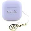 Ausinės TWS Guess Glossy Effect Printed Classic Logo &amp; Charm levandų spalvos