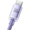 Baseus Crystal Shine USB - USB-C laidas 100W 2m - Violetinis
