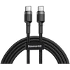 Baseus CATKLF-GG1 Cafule Cable USB-C 60W 1m Gray/Juodas (Damaged Package) (Pažeista pakuotė)