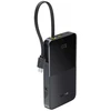 LiPo išorinis akumuliatorius (PowerBank) 10000mAh 22.5W USB + USB-C su integruotu USB-C kabeliu EnerFill Bipow2 juodas BASEUS