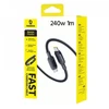 Baseus PicoGo Fast Charging Data Cable USB-C – USB-C 240W 1m Cosmic juodos spalvos