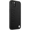 Dėklas BMW BMHCP14MSLLBK iPhone 14 Plus / 15 Plus 6,7″ juodos spalvos Leather Stamp