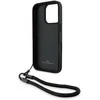 BMW Leather Signature and Strap Apple iPhone 16 Pro dėklas telefonui juodos spalvos