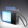 LiPo išorinis akumuliatorius (Powerbank) 20000mAh 22.5W su įmontuotu USB-C kabeliu, USB-A, USB-C Bipow2 Pro EnerFill Juodas BASEUS