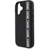 DKNY 3D Rubber Repeat Logo Line Apple iPhone 16 dėklas telefonui juodos spalvos