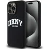 Apple iPhone 14 Pro Max DKNY dėklas Liquid Silicone Baltas Printed Logo MagSafe (DKHMP14XSNYACH) juodos spalvos