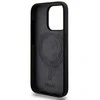 Apple iPhone 15 Pro DKNY dėklas Liquid Silicone Baltas Printed Logo MagSafe (DKHMP15LSNYACH) juodos spalvos