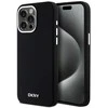 DKNY DKHMP15XSMCHLK Apple iPhone 15 Pro Max 6.7″ juodos spalvos kietas dėklas Liquid Silicone Small Metal Logo MagSafe