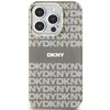 DKNY PC/TPU Repeat Pattern Tonal Stripe Magsafe dėklas telefonui Apple iPhone 14 Pro Max rusvai gelsvas