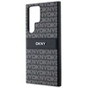 DKNY DKHCS24LPRTHSLK S24 Ultra S928 juodos spalvos kietas dėklas Leather Mono Stripe & Metal Logo