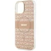 Apple iPhone 13 / 14 / 15 DKNY dėklas IML Mono & Stripe MagSafe (DKHMP15SHRHSEP) rožinės spalvos