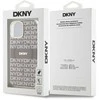 DKNY PC/TPU Repeat Pattern Tonal Stripe Magsafe dėklas telefonui Apple iPhone 14 rusvai gelsvas