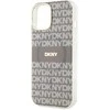 DKNY PC/TPU Repeat Pattern Tonal Stripe Magsafe dėklas telefonui Apple iPhone 14 rusvai gelsvas
