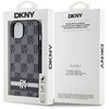 Apple iPhone 13 / 14 / 15 DKNY odinis dėklas Checkered Mono Pattern & Printed Stripes (DKHCP14SPCPTSSK) juodos spalvos