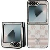 DKNY PU Leather Checkered Pattern and Stripe Samsung Galaxy Z Flip6 dėklas telefonui rožinės spalvos