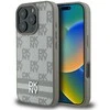 Dėklas DKNY PU Leather Checkered Pattern and Stripe Apple iPhone 16 Pro Max rusvai gelsvas
