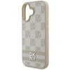 Apple iPhone 16 DKNY Checkered Pattern & Printed Stripes (DKHCP16SPCPTSSP) dėklas telefonui rožinės spalvos