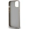DKNY PU Leather Checkered Pattern and Stripe dėklas telefonui Apple iPhone 14 rusvai gelsvas