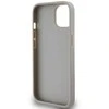 DKNY PU Leather Checkered Pattern and Stripe dėklas telefonui Apple iPhone 15 rusvai gelsvas