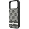 DKNY PU Leather Checkered Pattern and Stripe dėklas skirtas Apple iPhone 17 Pro juodos spalvos