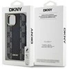 DKNY DKHMP15SPCPVSLK Apple iPhone 15 14 13 6.1″ juodos spalvos kietas dėklas Leather Checkered Mono Pattern MagSafe