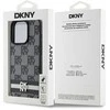 Apple iPhone 15 Pro DKNY odinis dėklas Checkered Mono Pattern & Printed Stripes (DKHCP15LPCPTSSK) juodos spalvos