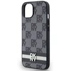 Apple iPhone 13 / 14 / 15 DKNY odinis dėklas Checkered Mono Pattern & Printed Stripes (DKHCP14SPCPTSSK) juodos spalvos