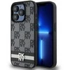 Apple iPhone 15 Pro DKNY odinis dėklas Checkered Mono Pattern & Printed Stripes (DKHCP15LPCPTSSK) juodos spalvos