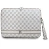 DKNY PU Leather Checkered Pattern and Stripe dėklas nešiojamam kompiuteriui 15/16" rusvai gelsvas