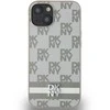 DKNY PU Leather Checkered Pattern and Stripe dėklas telefonui Apple iPhone 15 rusvai gelsvas